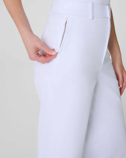 Tummy Control Twill Cropped Wide Leg Pant