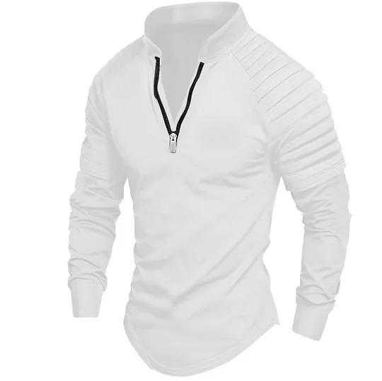 Men's Zip Long Sleeve Sports Casual Shirt