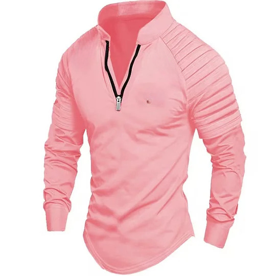 Men's Zip Long Sleeve Sports Casual Shirt
