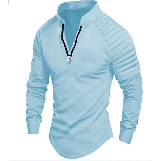 Men's Zip Long Sleeve Sports Casual Shirt